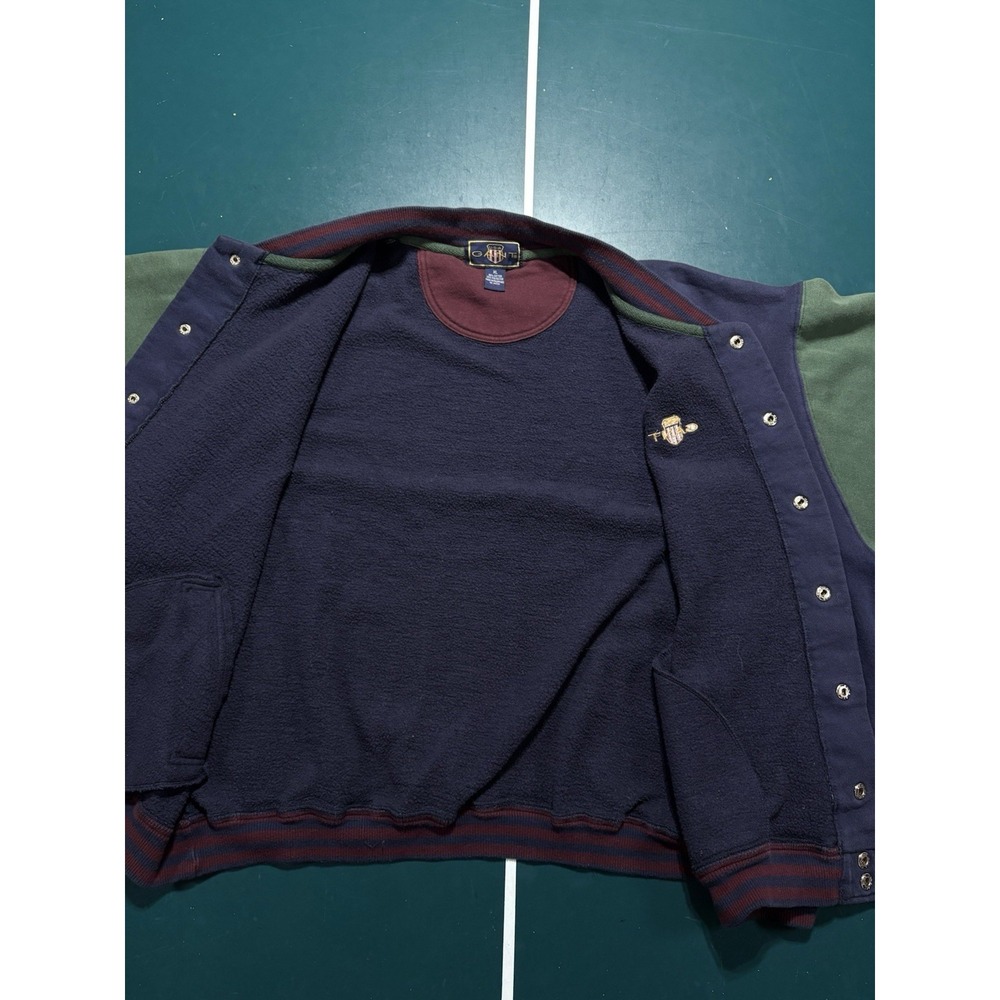 Vintage 90s Gant Varsity Bomber Color Block Sweatshirt Jacket Men's XL Fleece - Picture 6 of 9